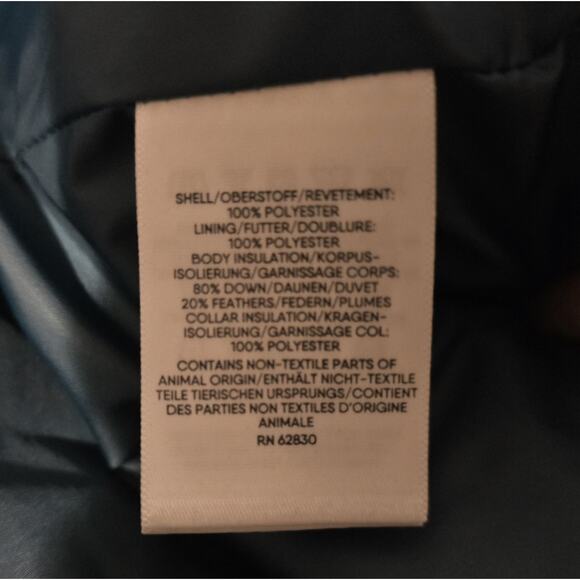 Lands' End DOWN PUFFER VEST SZ 1X (16W-18W) PRINT 600 FILL NAVY BLACK TURQ - Picture 8 of 10